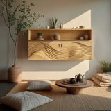Industrial Wooden Wall Mounted Bookshelf For Home Office Storage