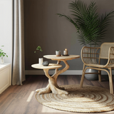 Rustic Round End Table For Living Room Decor