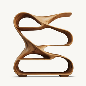 Modern Sculptural Wooden Bookshelf For Living Room Or Office Display