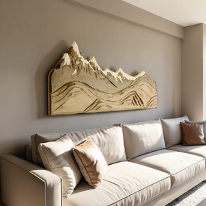 Mountain Wall Art Carving For Living Room And Nature Inspired Home