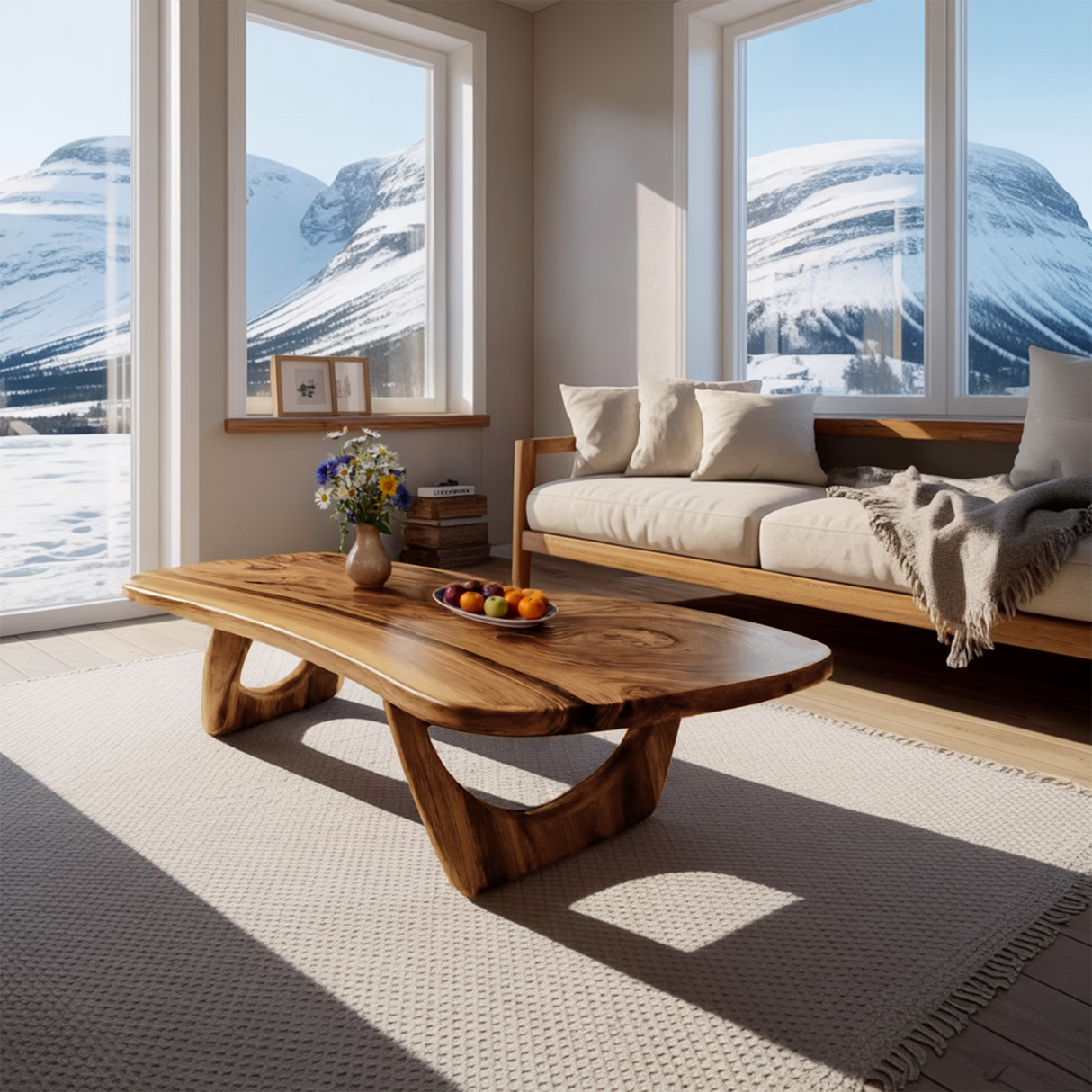 Rustic Solid Wood Coffee Table For Living Room Decor Ideas