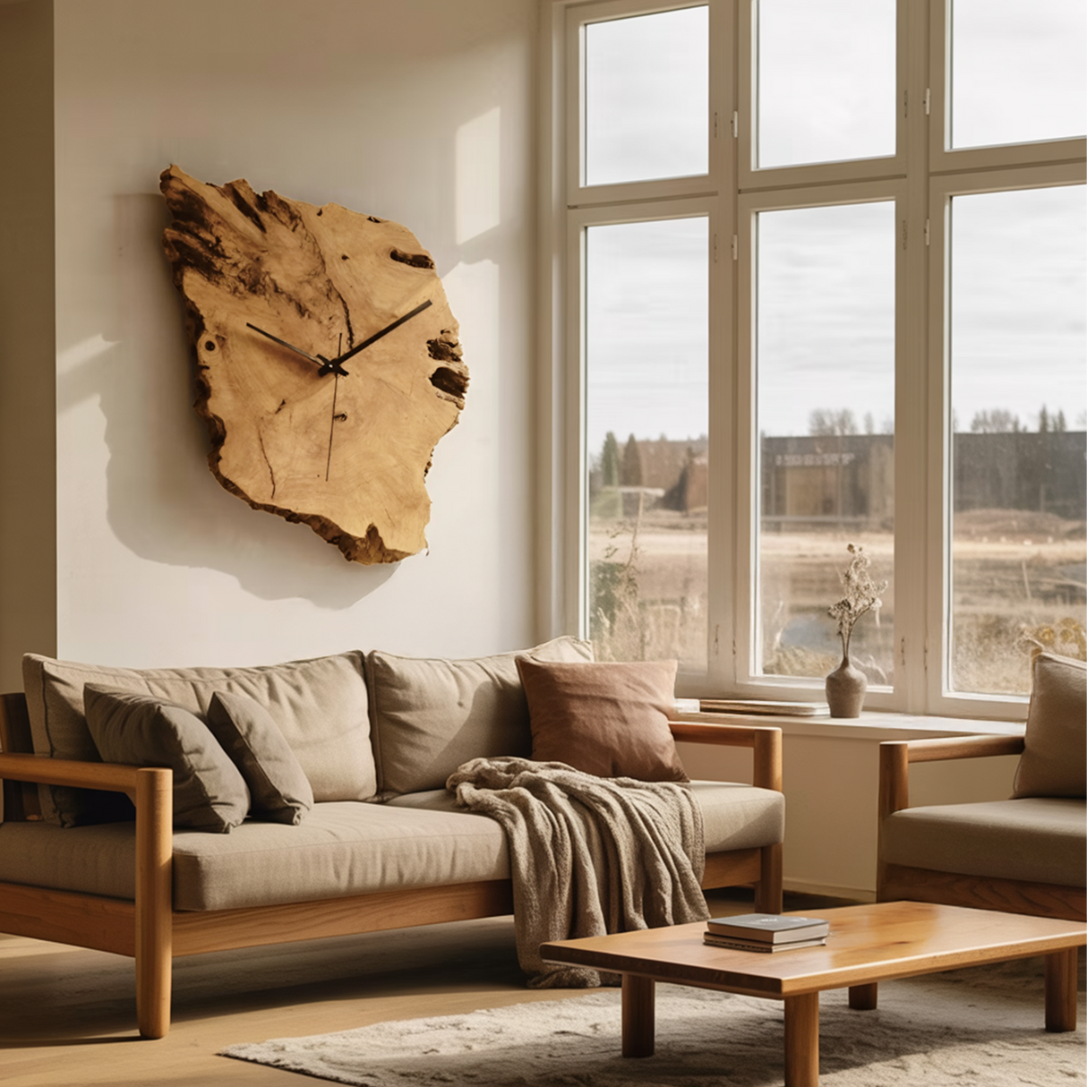 Modern Sculptural Wall Clock For Living Room