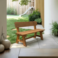 Rustic Garden Bench With Backrest For Patio Or Porch