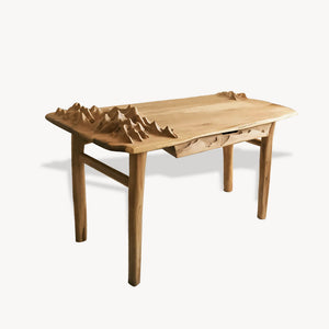 Mountain Carving Desk With 3D Detail For Studio Office And Reading Corner