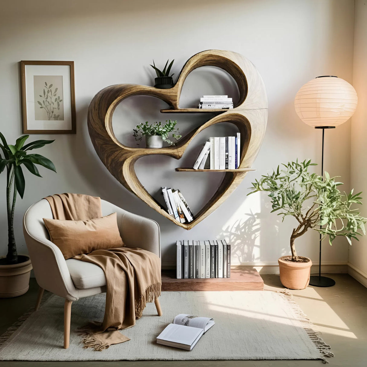 Rustic Live Edge Bookshelf For Cozy Bedroom Appeal