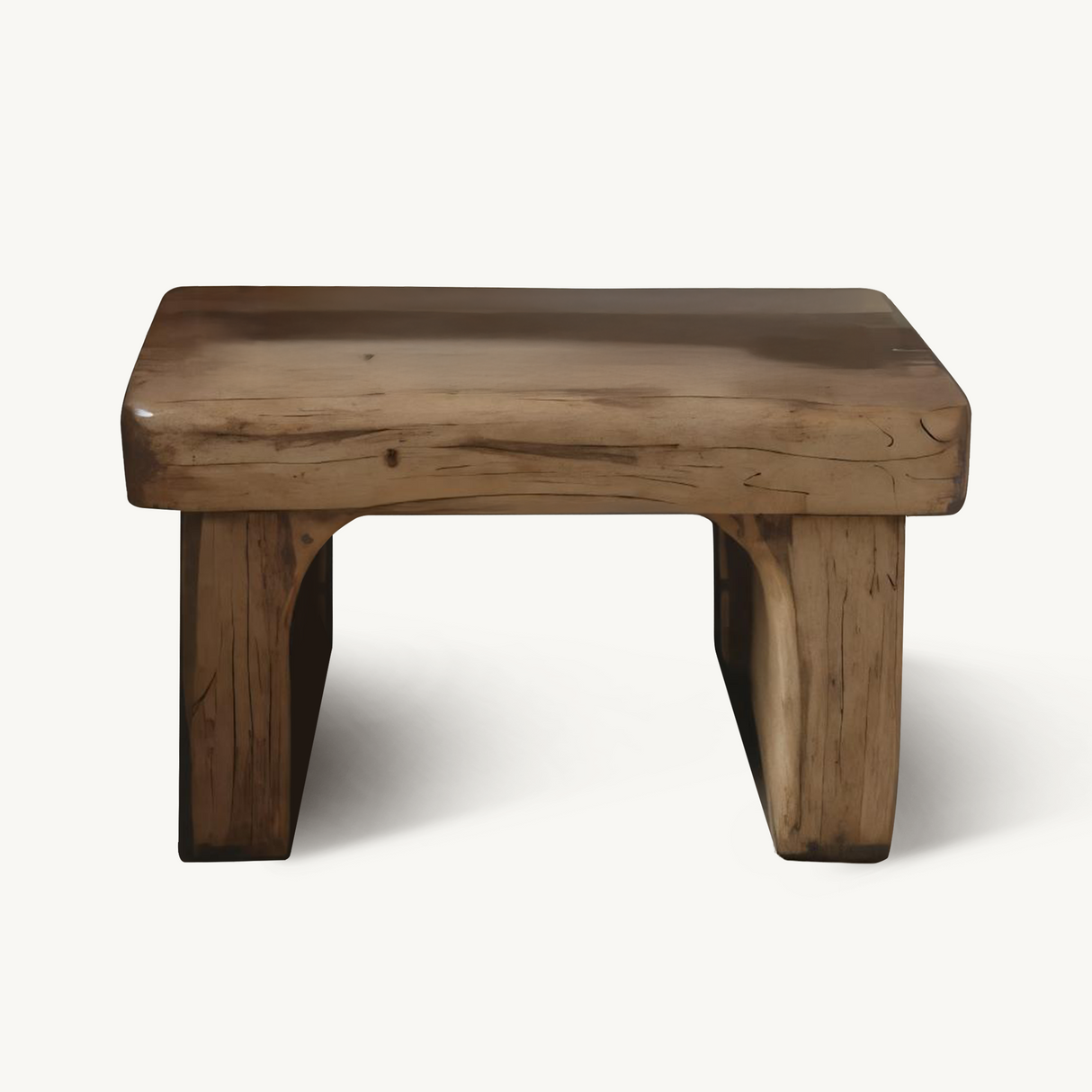 Rustic Nightstand Low Bedside Table With Shelf For Bedroom And Meditation