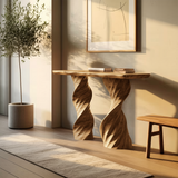 Farmhouse Live Edge Console Table Handcrafted Solid Wood For Living Room