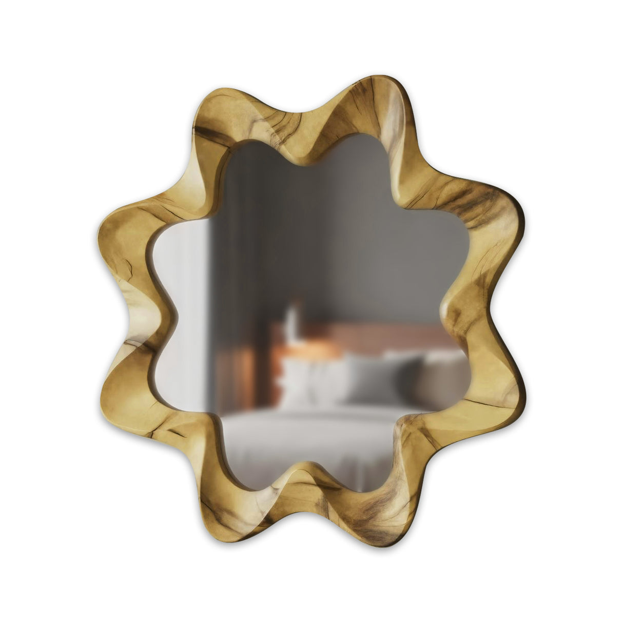 Modern Organic Wavy Flower Mirror Entryway Living Room Or Bedroom