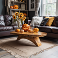 Handcrafted Wooden Live Edge Coffee Table For Living Room Pumpkin Decor