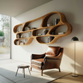 Organic Wall Bookcase For Bedroom Interior Design