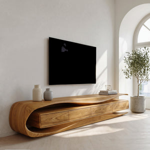 Modern Organic TV Console For Living Room Interior
