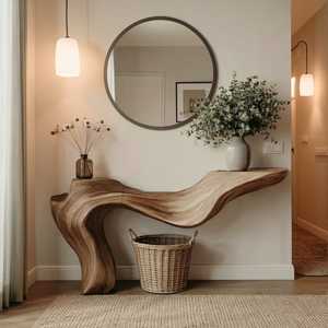Rustic Live Edge Console Table for Entryway Design Ideas
