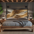 Artistic Live Edge Headboard For Bedroom Centerpiece