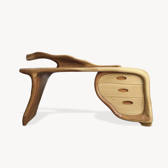 Modern Sculptural Desk With Drawers For Home Office And Studio Workspace
