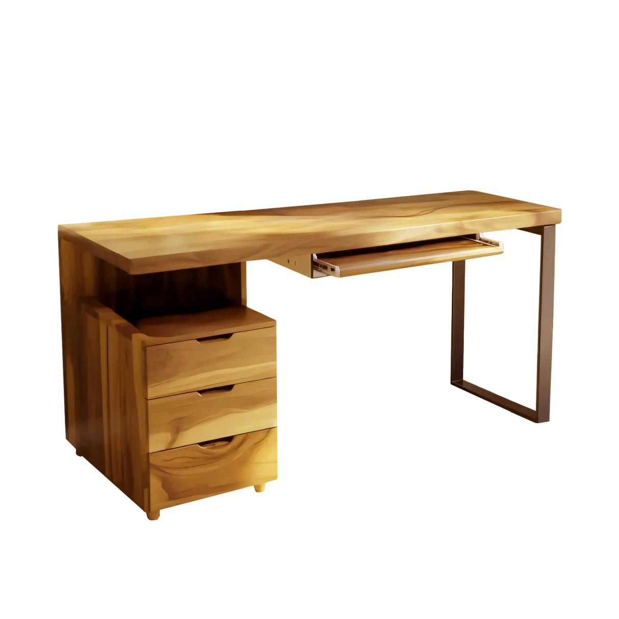 Contemporary Desk with Drawer For Home Office Workspace