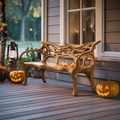 Mid Century Solid Wood Halloween Bench For Outdoor Design