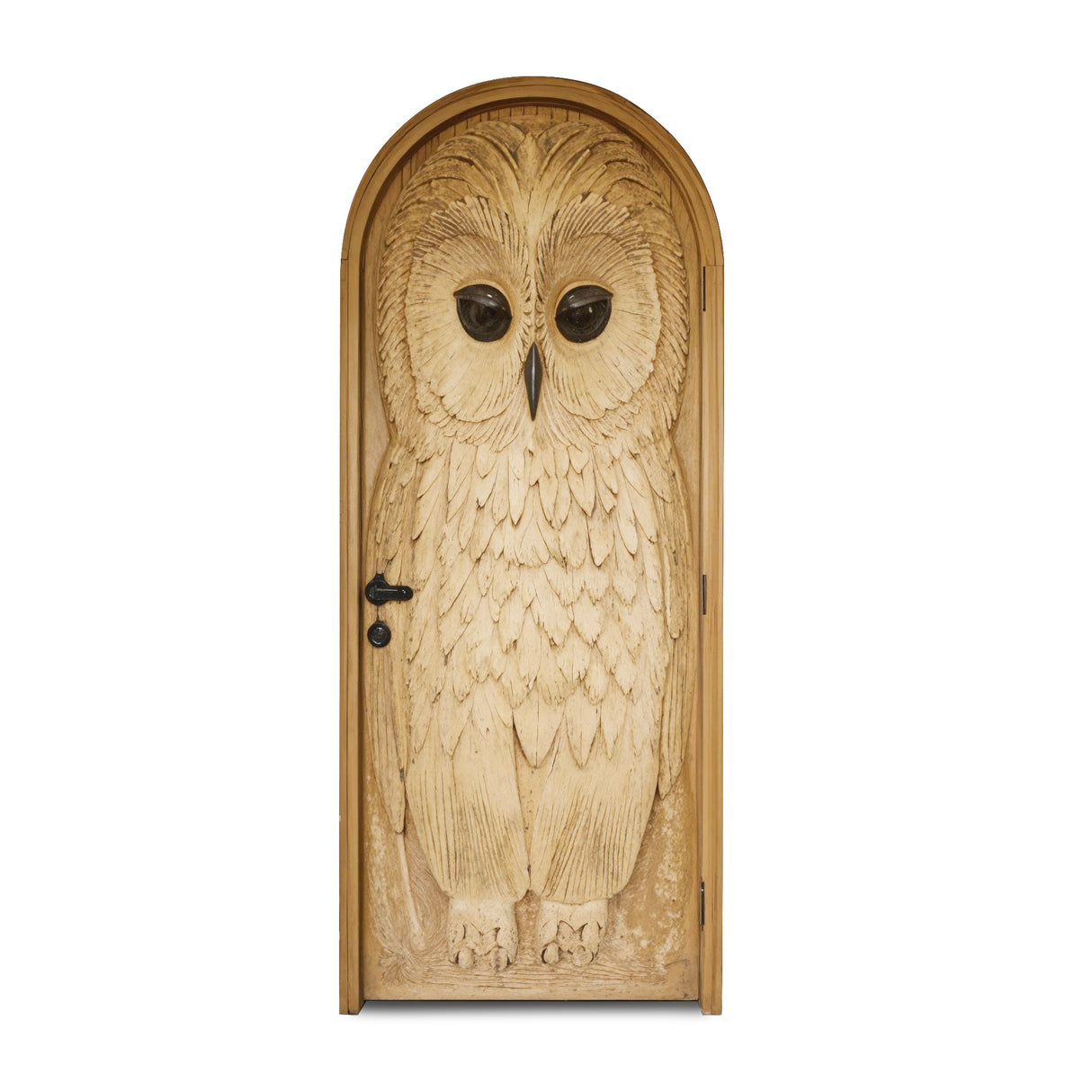 Whimsical Owl Carved Entry Door For Home Garden