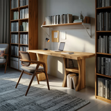 Modern Wooden Live Edge Desk For Small Home Office Setup