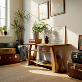 Farmhouse Wooden Live Edge Console For Minimalist Design