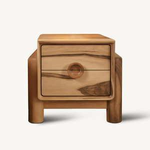 Modern Nightstand With Round Handle Bedside Table For Bedroom And Living Room