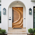 Sculptural Front Door Design For Modern Entryway
