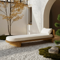 Handcrafted Mid Century Wooden Daybed For Patio Furniture Outdoor