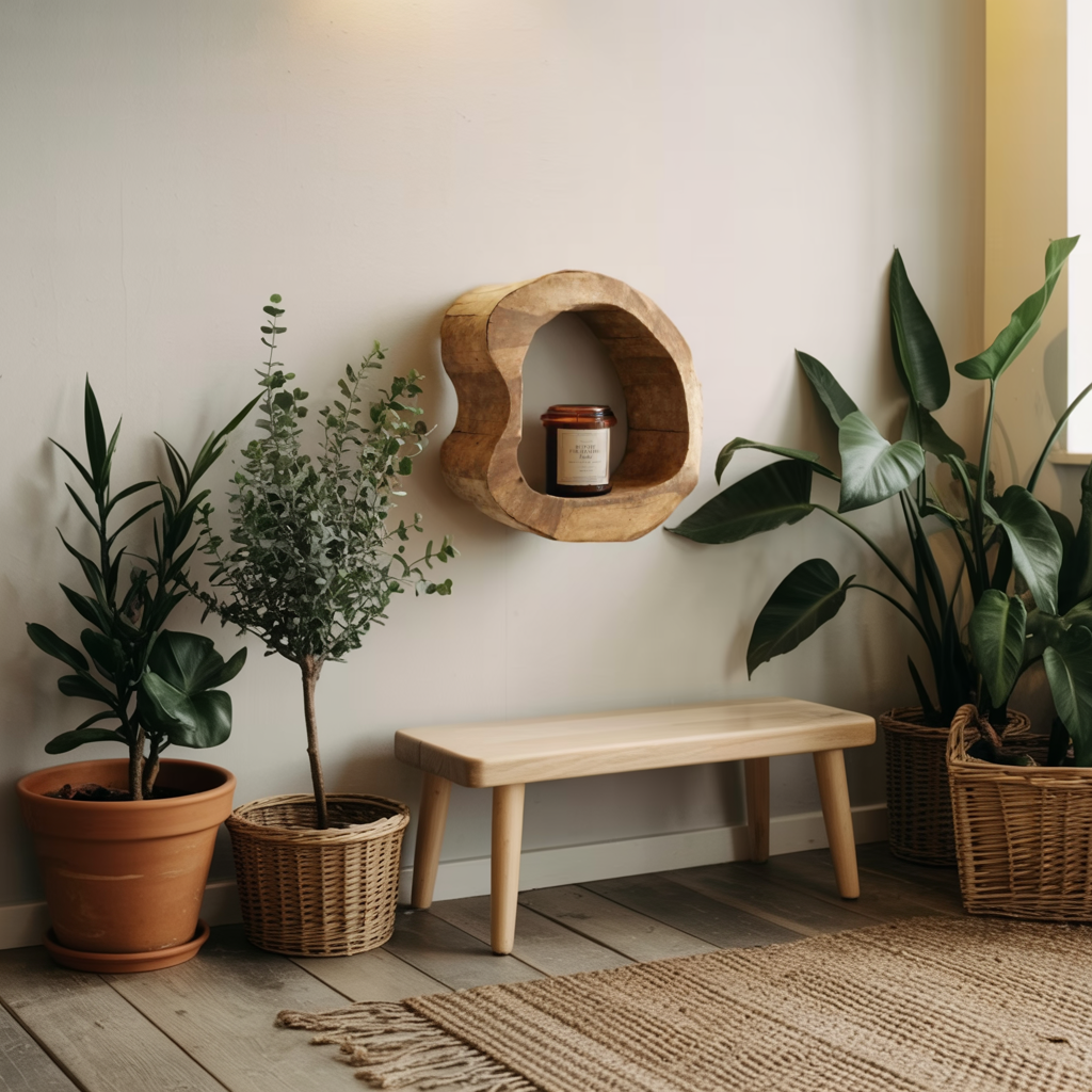 Sculptural Wall Shelf Set For Living Room Or Hallway