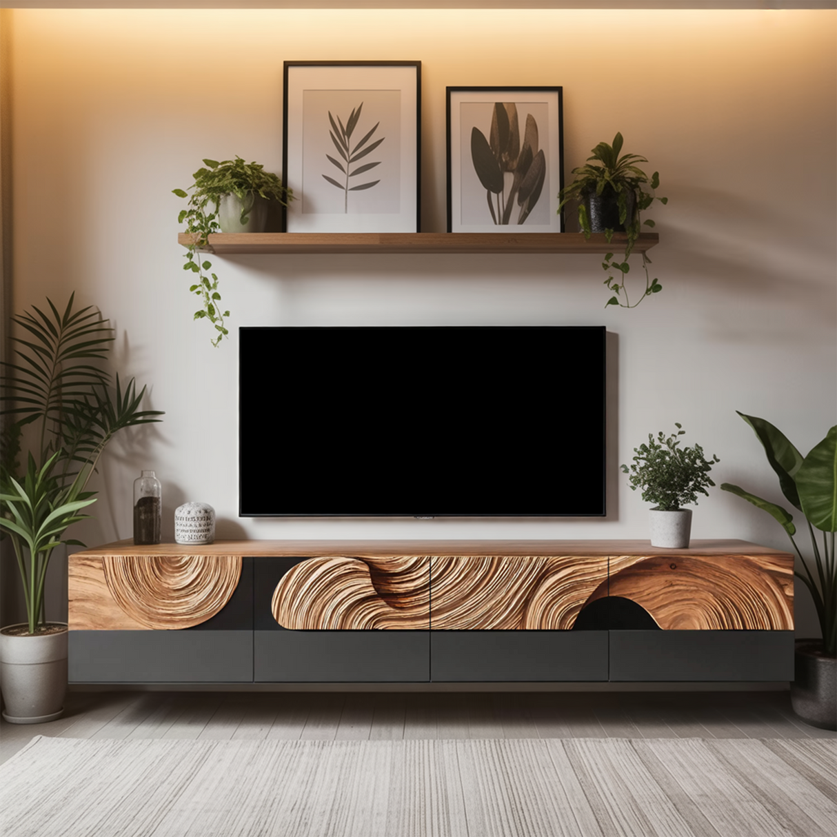 Farmhouse TV Cabinet For Living Room Furniture