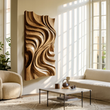 Contemporary Wall Art Piece Large Carved For Home Decor