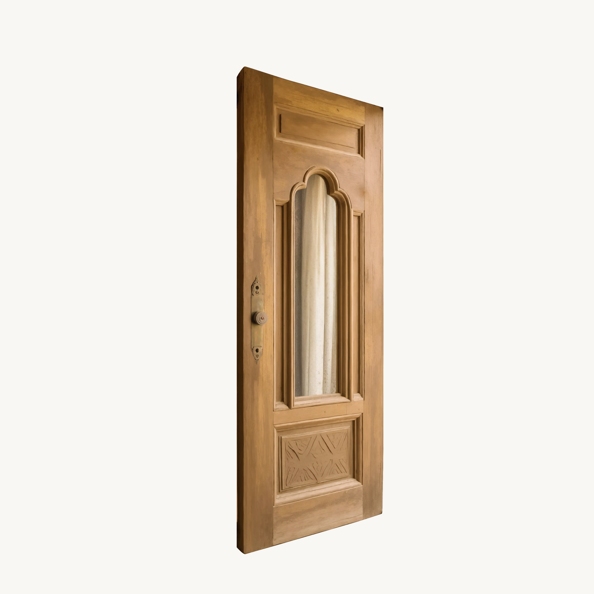 Elegant Vintage Carved Wood Door For Entryway And Living Room