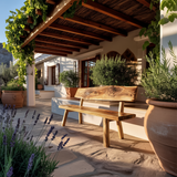 Handmade Outdoor Wooden Bench For Patio And Terrace