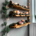Mid Century Solid Wood Floating Shelf For Stylish Holiday Bedroom Decor