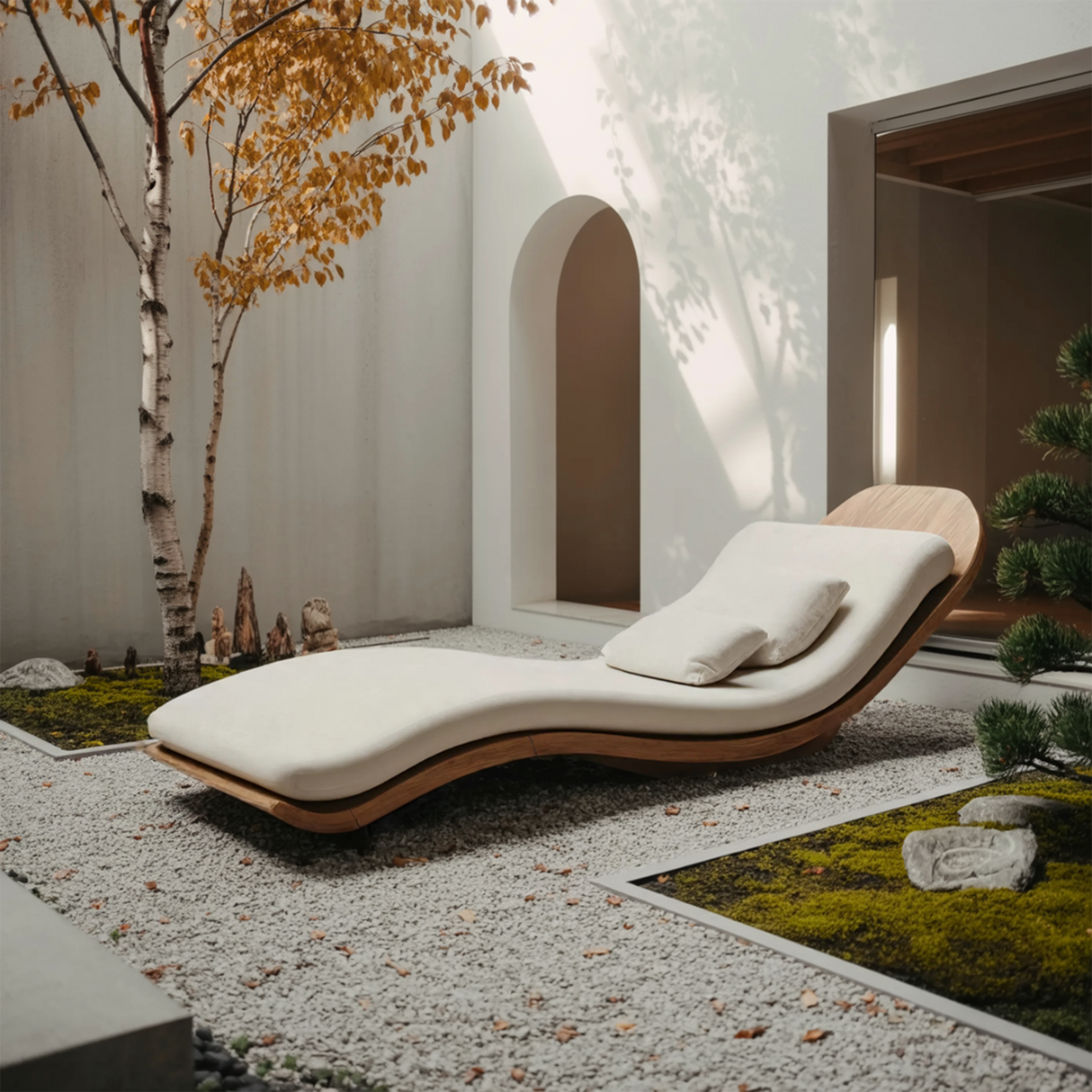 Rustic Wooden Daybed For Patio Furniture And Outdoor Garden Decor