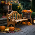 Farmhouse Solid Wood Halloween Bench For Outdoor Porch Design