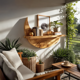 Handcrafted Rustic Wooden Wall Mount Shelf For Entryway Storage