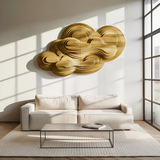 Organic Cloud Wall Sculpture With Layered Design For Bedroom