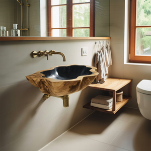 Handcrafted Solid Wood Vanity Sink For Custom Bathroom Furniture Decor