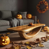 Farmhouse Wooden Live Edge Coffee Table Livingroom Decor Haunted Look