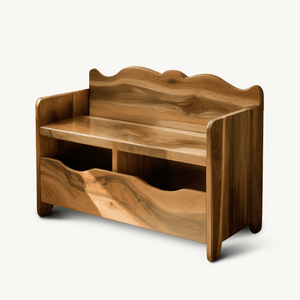 Montessori Bench With Book Storage For Kids Room Entryway And Playroom
