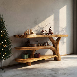 Handcrafted Solid Wood Console Table For Xmas Furniture Entryway Design