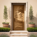 Modern Wave Carved Door Design With 3D Pattern For Hallway And Living Room