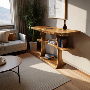 Farmhouse Live Edge Entryway Table For Hallway And Foyer Design