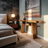 Modern Wooden Live Edge Console Table For Bedroom Decor