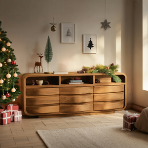 Modern Curved Sideboard For Living Room