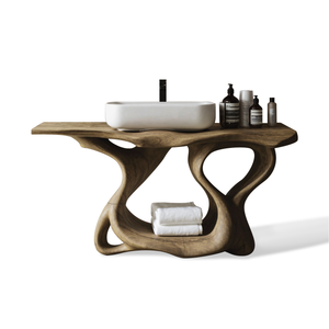 Rustic Solid Wood Vanity For Bathroom Furniture Decor
