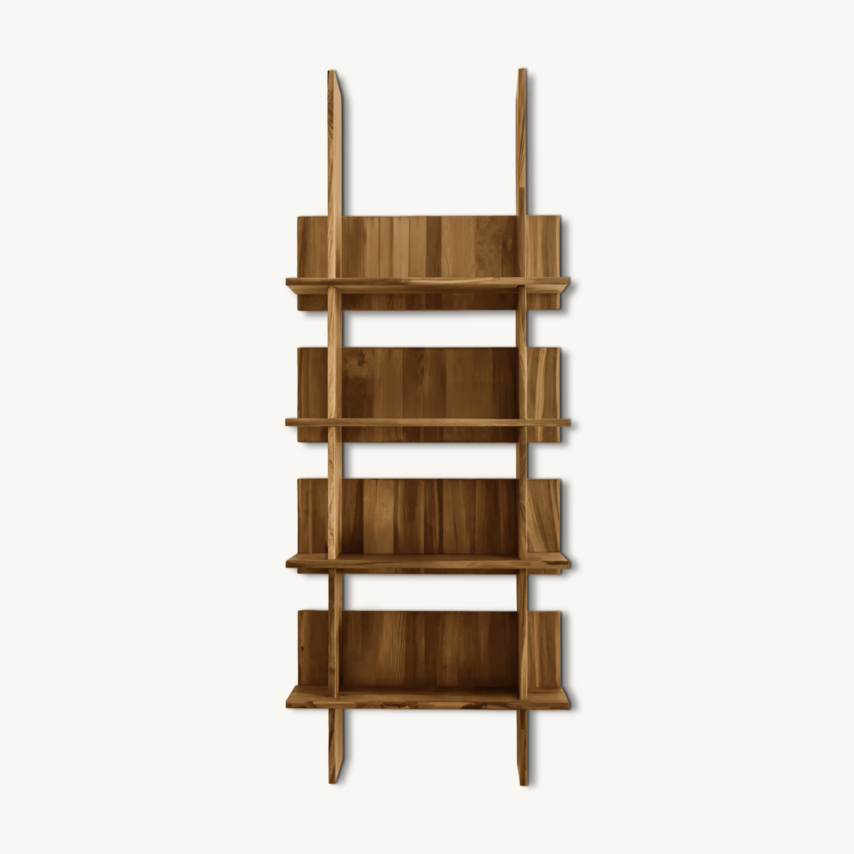 Minimalist Wall Mounted Bookshelf With Back Panel Storage Rack For Living Room And Office