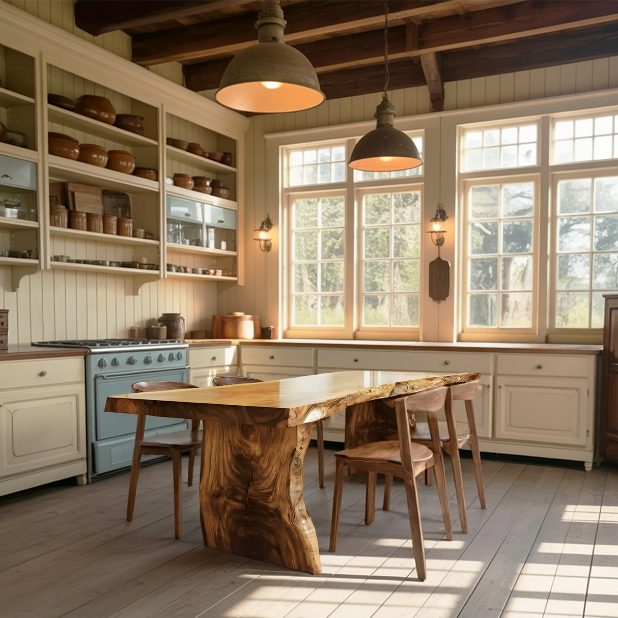Rustic Live Edge Dining Table For Dining Area