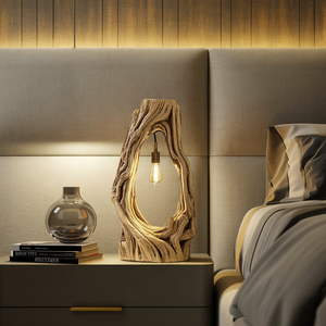 Rustic Floor Lamp With Exposed Bulb For Living Room
