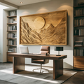 Handcrafted Wall Art Mountain Sun Landscape For Living Room