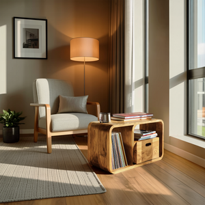 Modern Minimal Wooden Side Table For Living Room